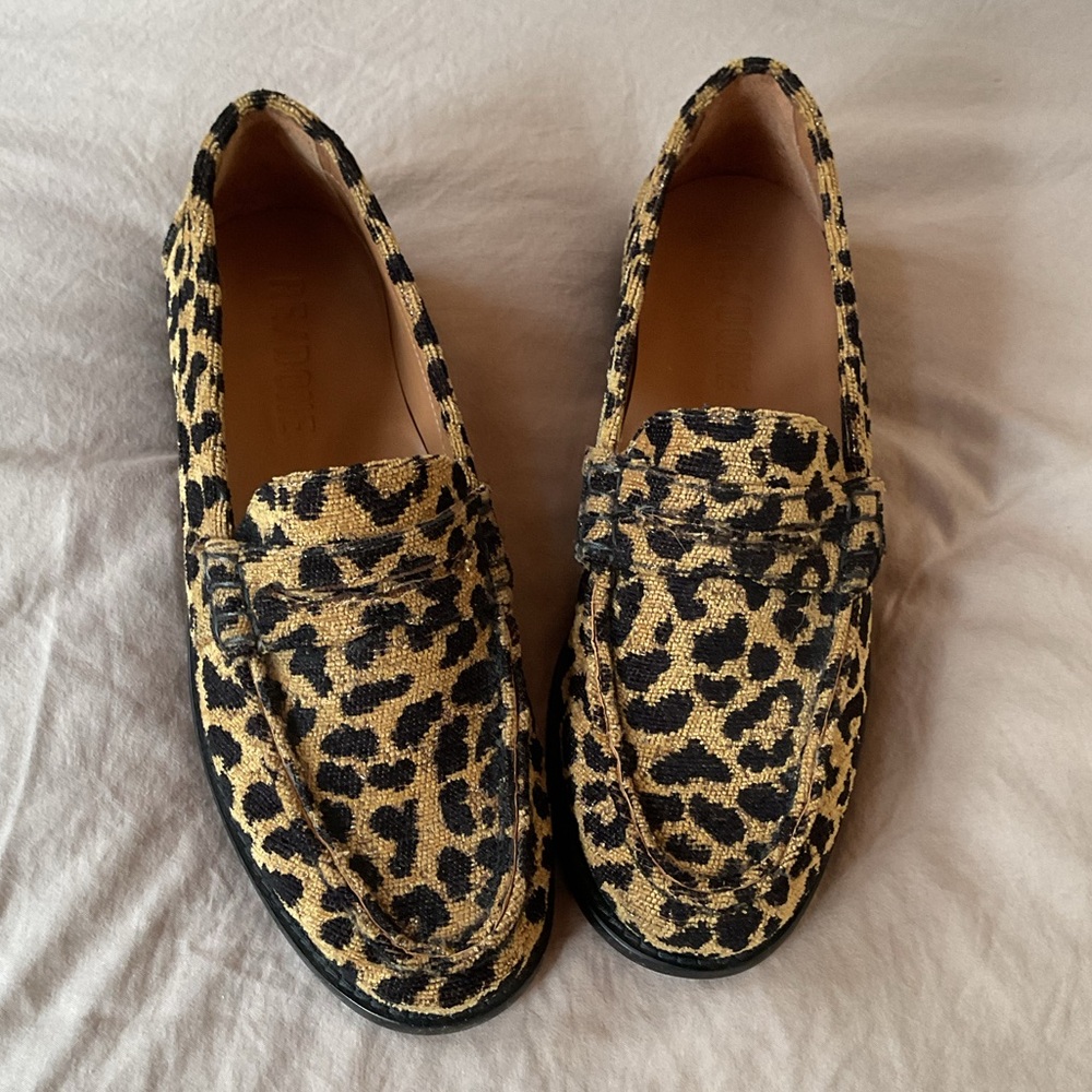 Re / Done LEOPARD Animal PRINT LOAFERS Leather Sole 40 (US Size 9.5 to 10) - Picture 2 of 9